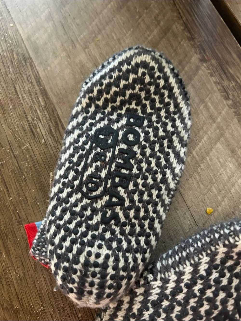 Bombas Kids Gray Knit Slip-On Slippers with Multicolor Pull Tabs
